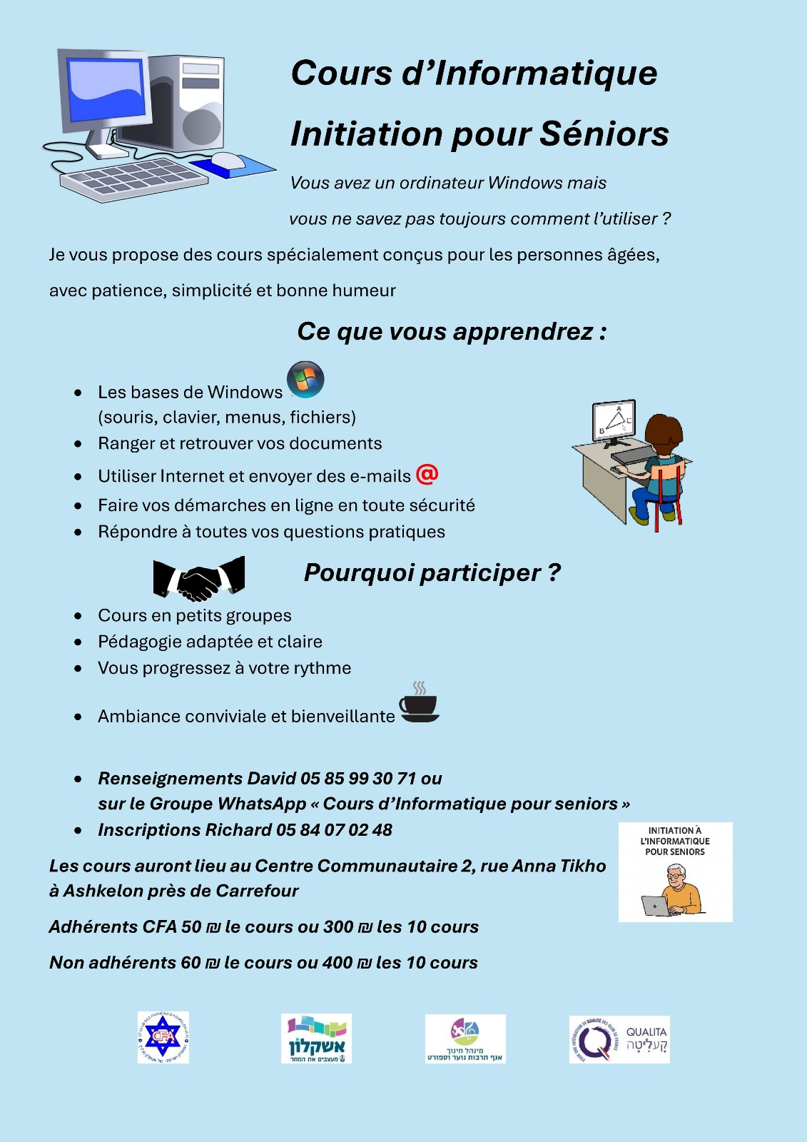 Cours d’informatique pour seniors – David Barkat Studio